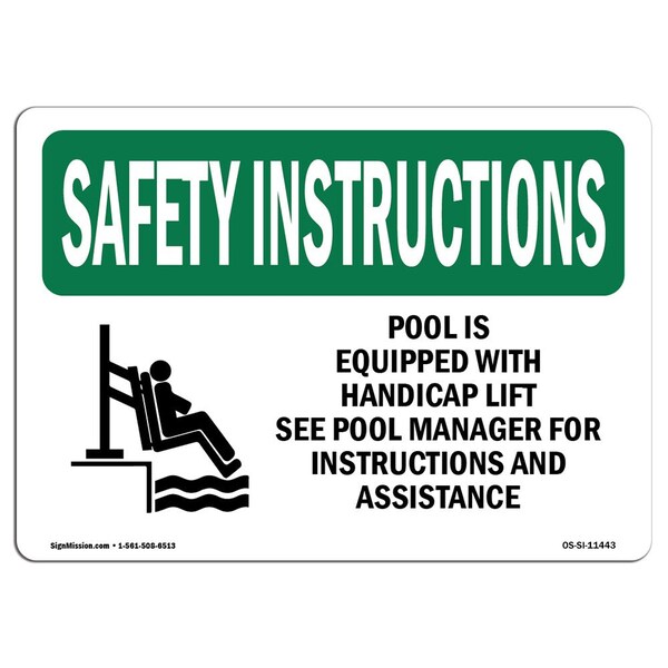 Signmission OSHA SAFETY INSTRUCTIONS, 5" Height, Decal, 7" x 5", Landscape, OS-SI-D-57-L-11443 OS-SI-D-57-L-11443 - main